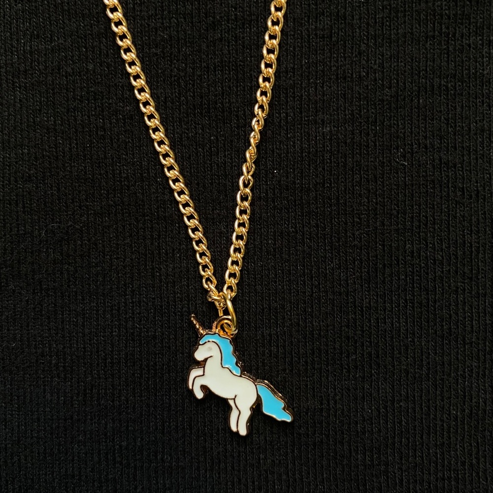 Gold unicorn necklace